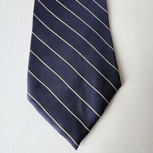 Vintage Jsaco Isaco Silk Tie Blue Striped Mens Necktie Made In Italy 3.25"x60"
